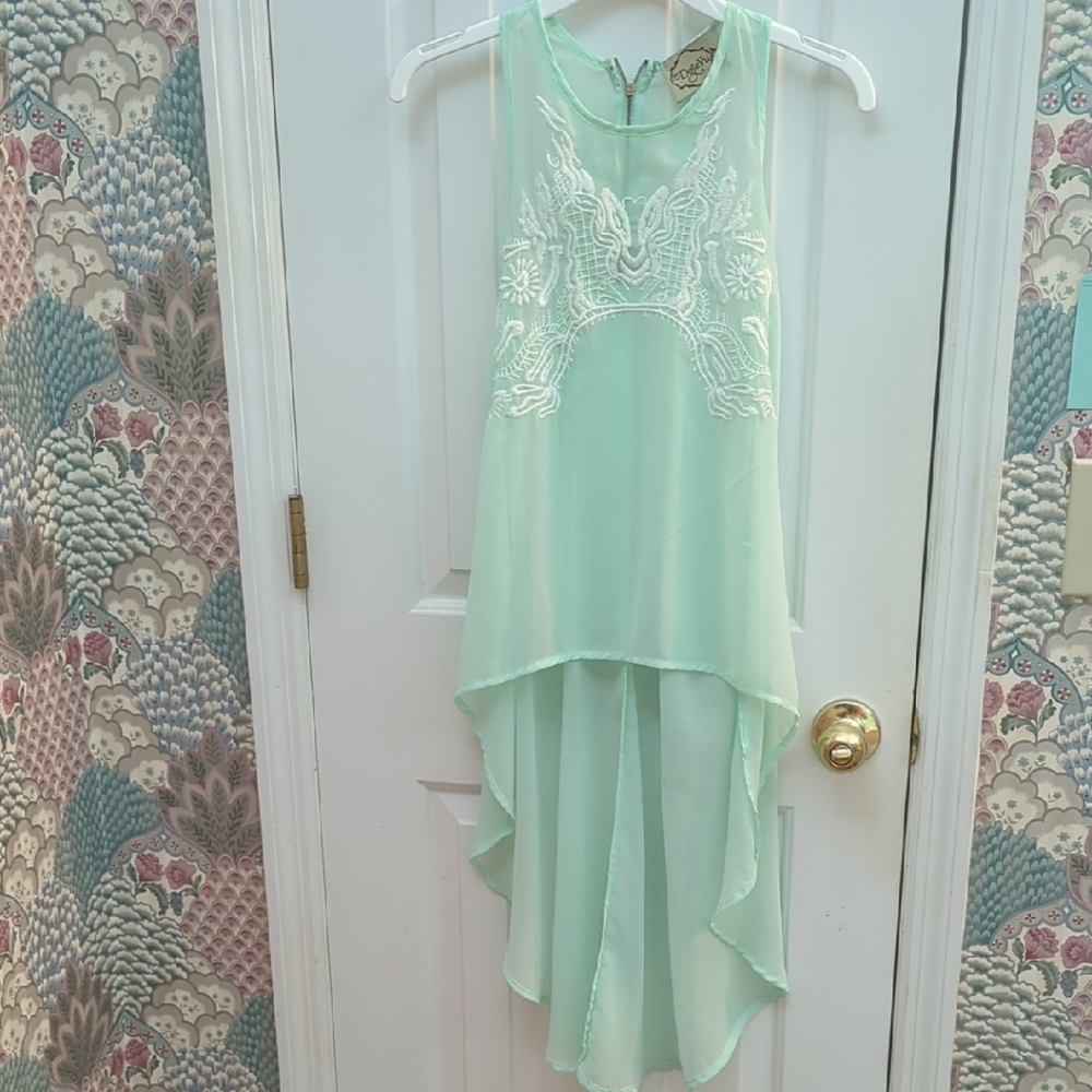 Mint Green High-Low Sleeveless Top